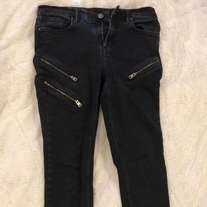 All Saints Black Zippered Jeans